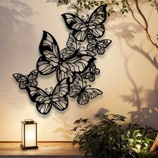 Black Metal Butterfly Wall Art