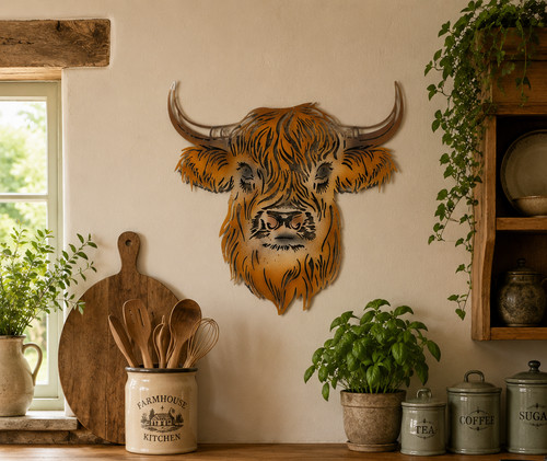 Highland cow metal wall - highland,