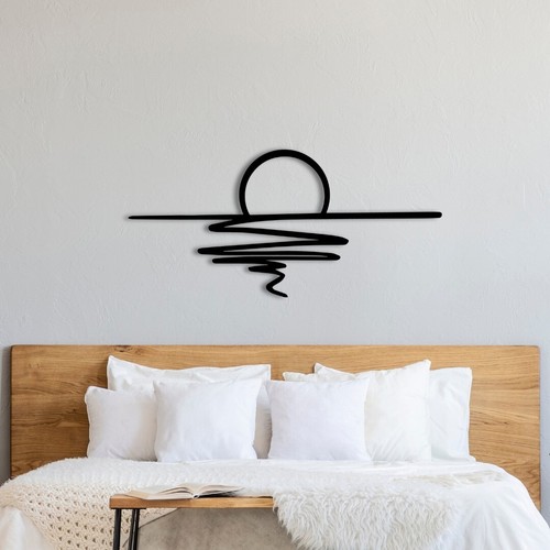 Sunset metal wall art - sunset, black