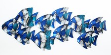 SCHOOL OF BLUE FISH Metal Wall