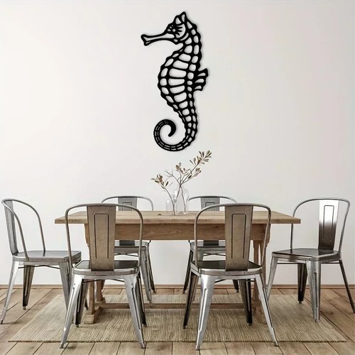 Coastal seahorse metal wall - metal,