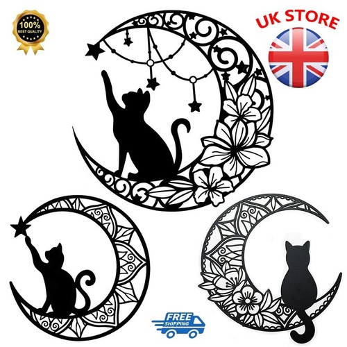 Metal black cat moon - metal,