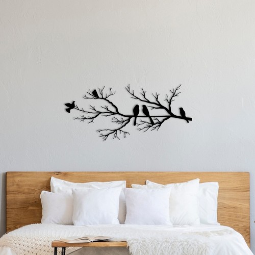 Birds branch metal wall - metal, art
